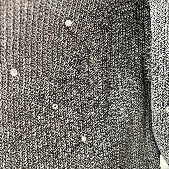 VINTAGE EMBELLISHED 80s Feather red Rosette 1-sleeved knit jersey black 6 - Picture 8 of 16